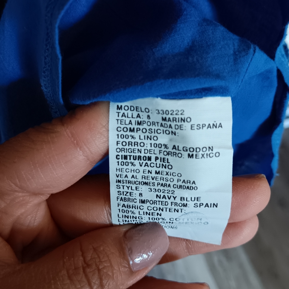 Blue Linen Dress - Picture 2 of 3